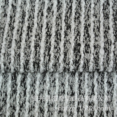 绍兴县浩奇纺织 厂家直销针织粗针面料，85%涤15%人棉，328克/平方